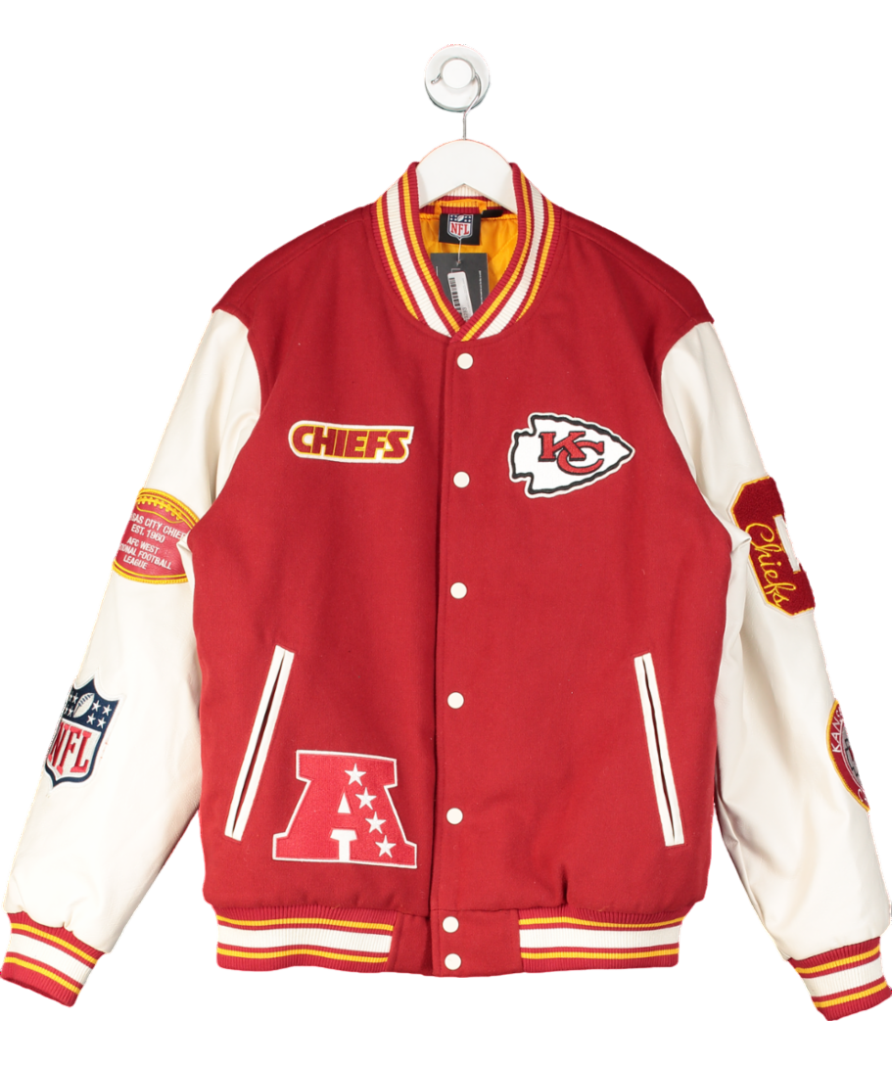Primark Red X Nfl Chiefs Team Bomber Jacket UK L