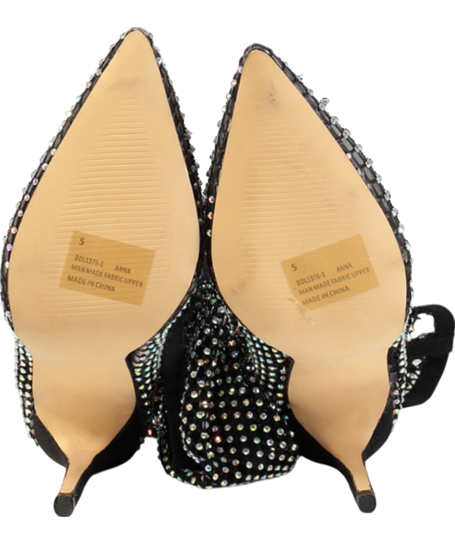 Ego Black Mesh Diamante Over The Knee Boots UK 5 EU 38 👠