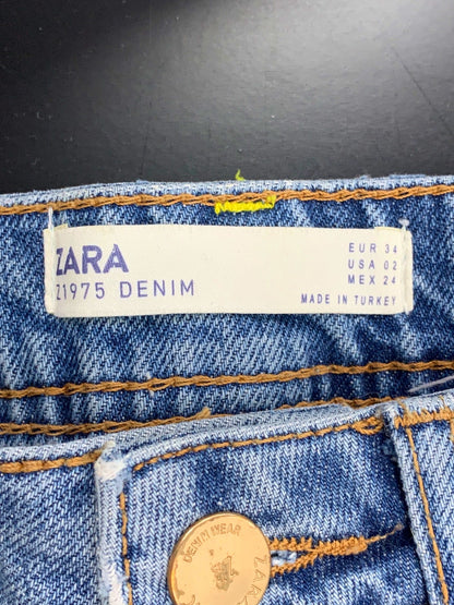 Zara Blue Denim Skinny Jeans Size UK 6