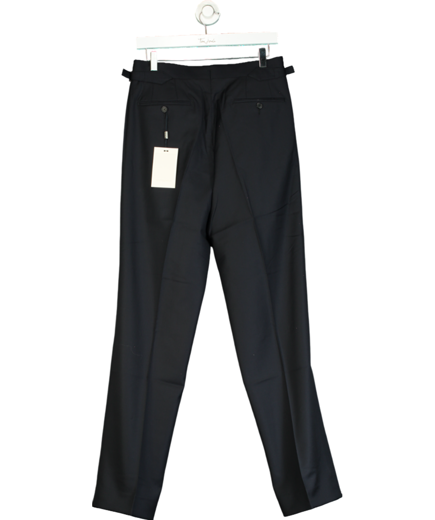 SuitSupply Blue Navy Pure Wool Pleated Duca Trousers W30 Regular