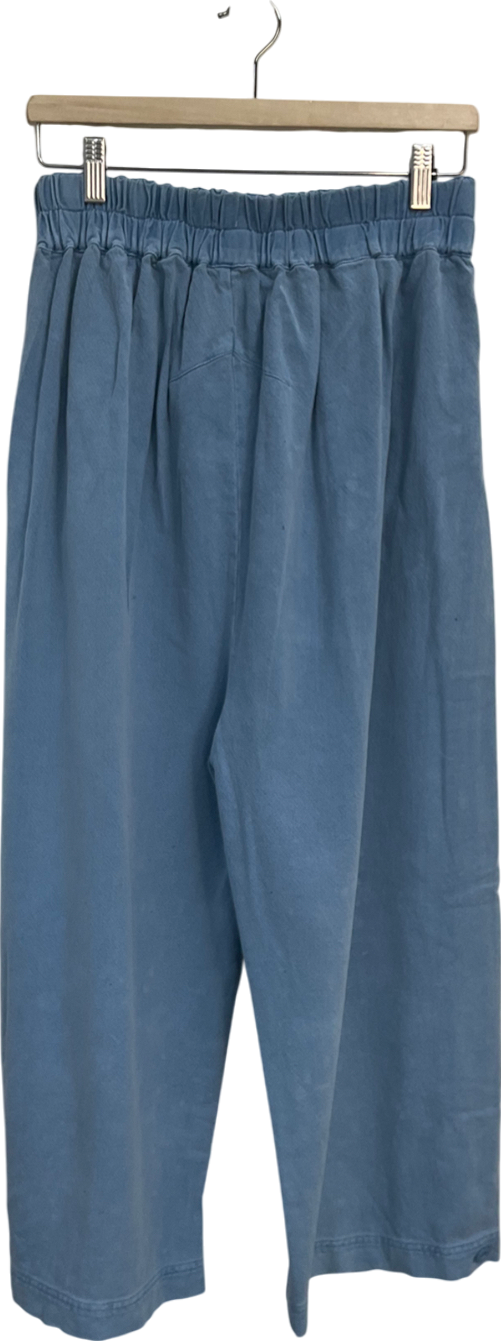Free People Blue Cool Harbor Wide-leg Trousers UK XS