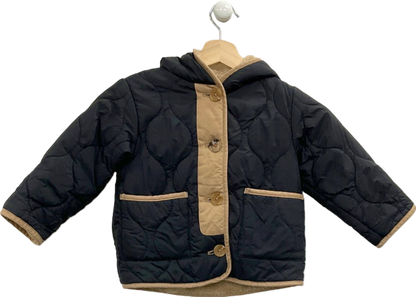 Zara Black Quilted Hooded Jacket UK Kids 2/3