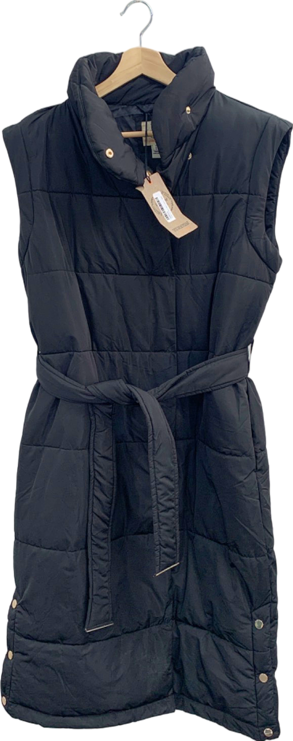 River Island Black Sleeveless Puffer Jacket UK S