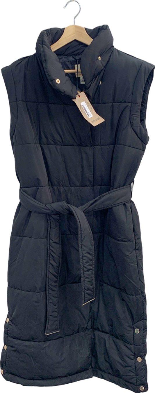 River Island Black Sleeveless Puffer Jacket UK S