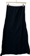 Free People Black Textured Button Side Skirt UK XS