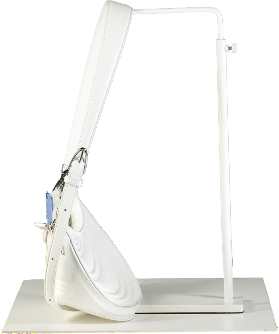 Mugler White Spiral Embossed Curve Crossbody Bag One Size