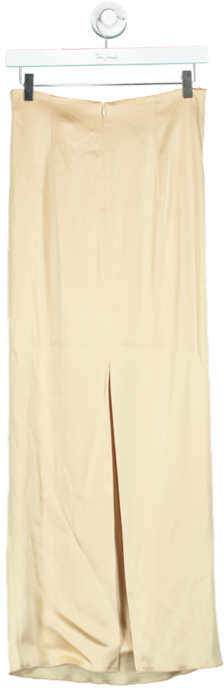 Nanushka Beige Satin Nago Knot detail Skirt UK S