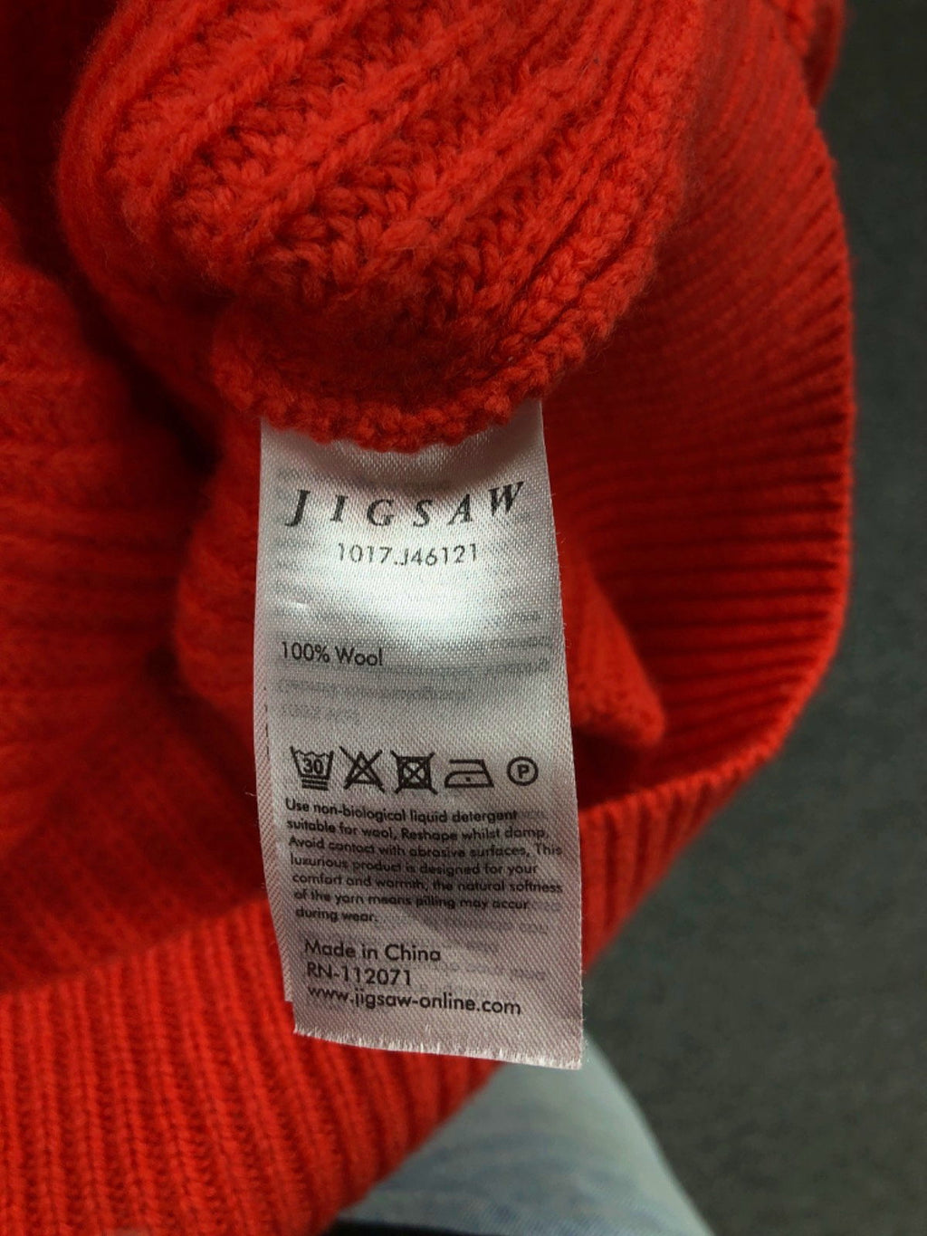 Jigsaw Red Ribbed Turtleneck Jumper UK S