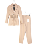 Lavish Alice Beige Sheer Satin Mix Corset Blazer Co-ord UK 6