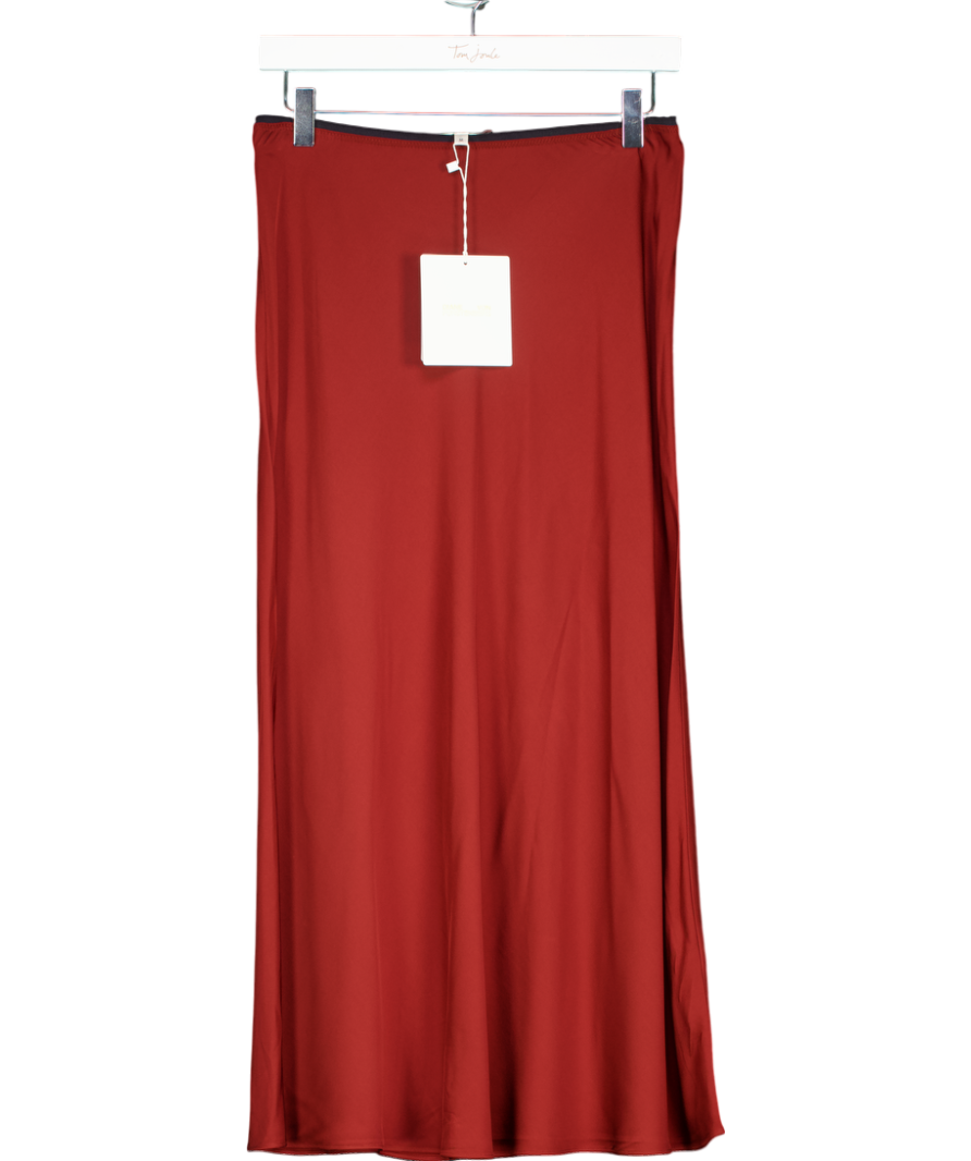 Diane von Furstenberg Brown Malik Satin Midi Slip Skirt UK M