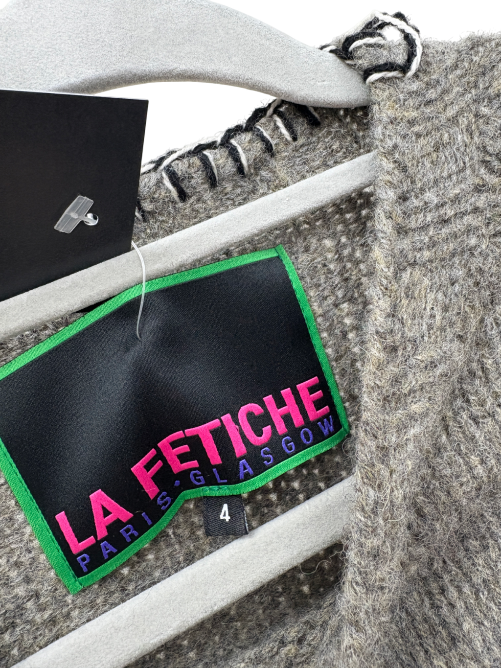 La Fetiche Grey Barney Wool Jumper UK L