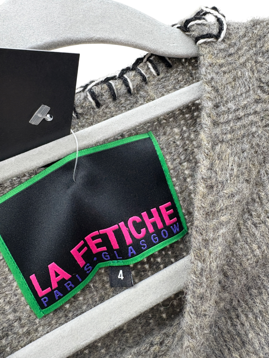 La Fetiche Grey Barney Wool Jumper UK L