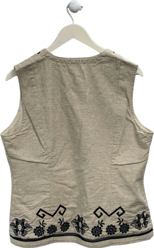 Nobody's Child Beige Embroidered Vest Top UK 16