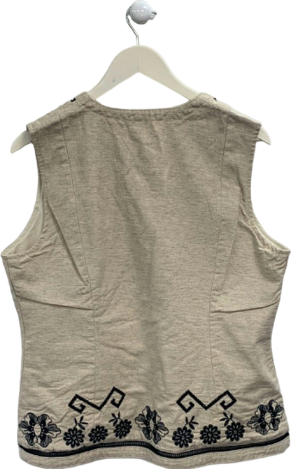 Nobody's Child Beige Embroidered Vest Top UK 16