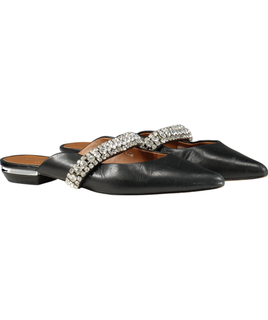 Kurt Geiger Black Princely Leather Flat Mules UK 7 EU 40 👠