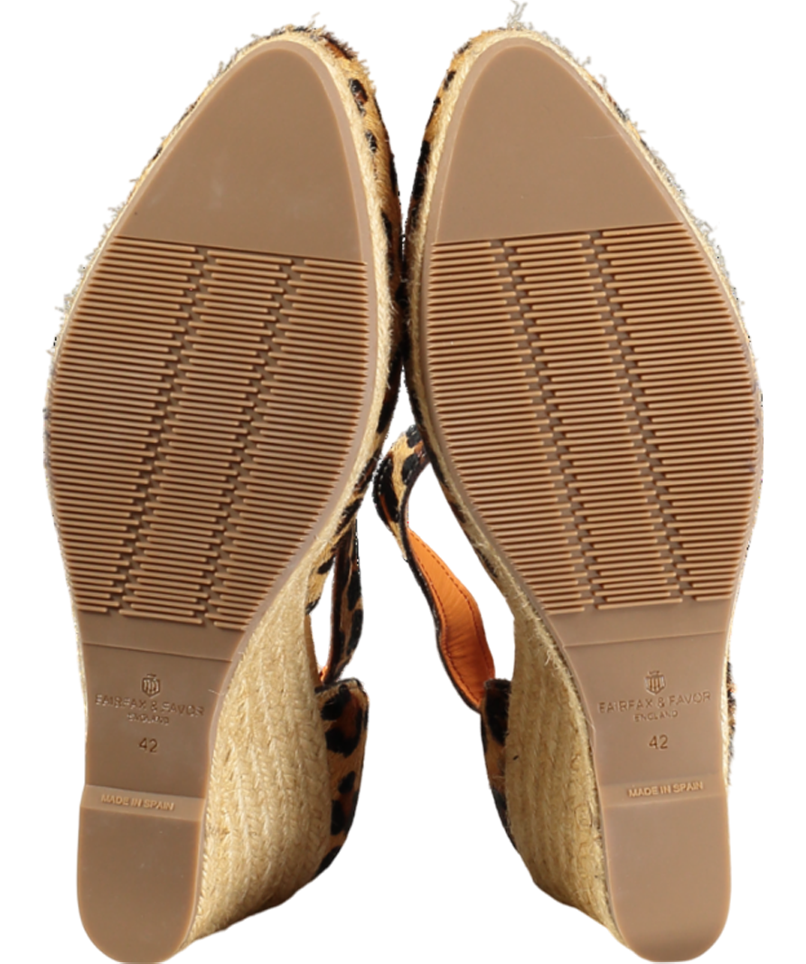 Fairfax & Favor Beige Monaco Wedge Sandals UK 8 EU 41 👠