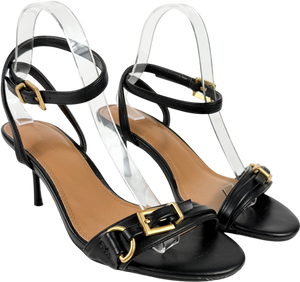 River Island Black Buckle Details Heeled Sandal UK 5 EU 38