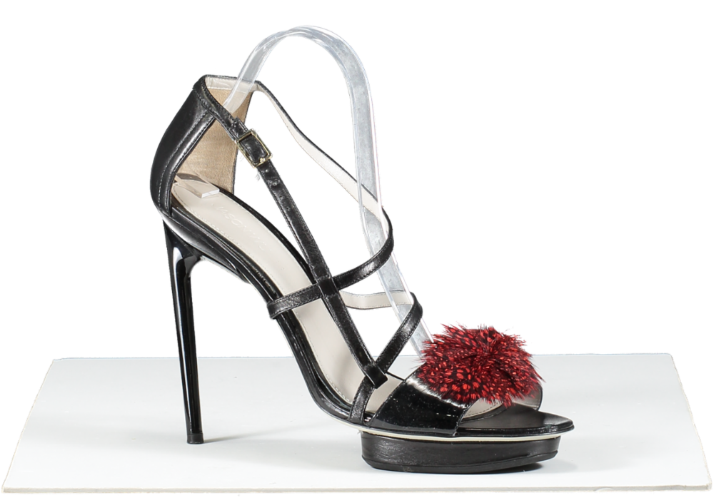 Jason Wu Black Esme Feather Sandal UK 8 EU 41 👠