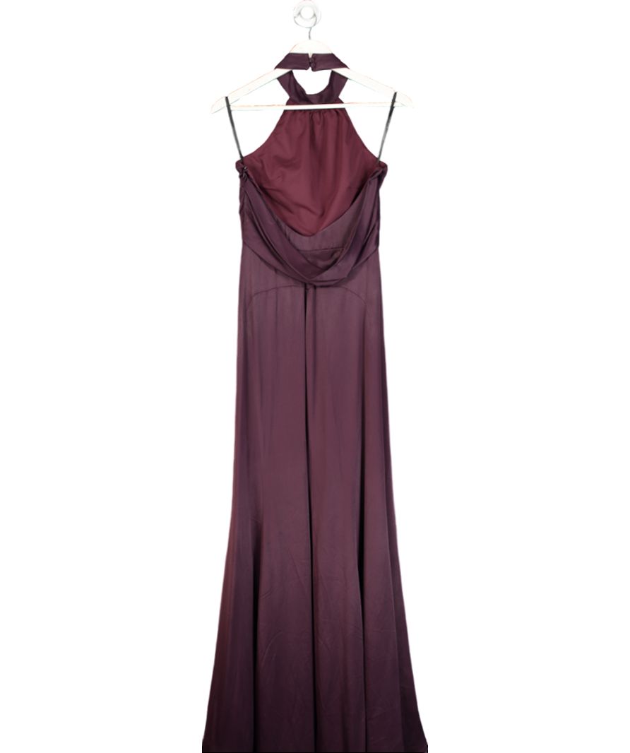 Karen Millen Purple Petite Compact Stretch Essential Tailored High Neck Dip Hem Midi Dress UK 6 UK 6