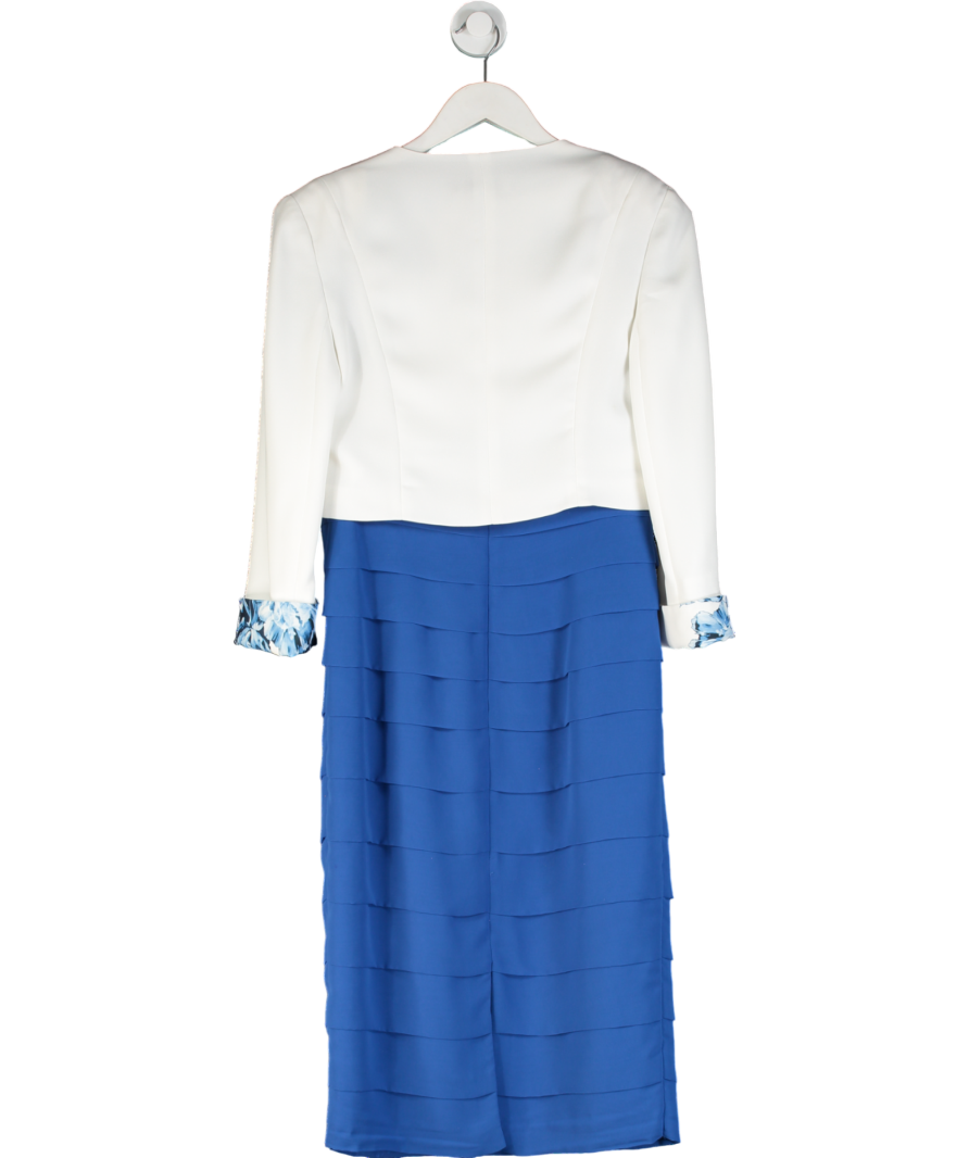 Cappelli Condici Blue Occasion Dress And Bolero Jacket Set UK 12