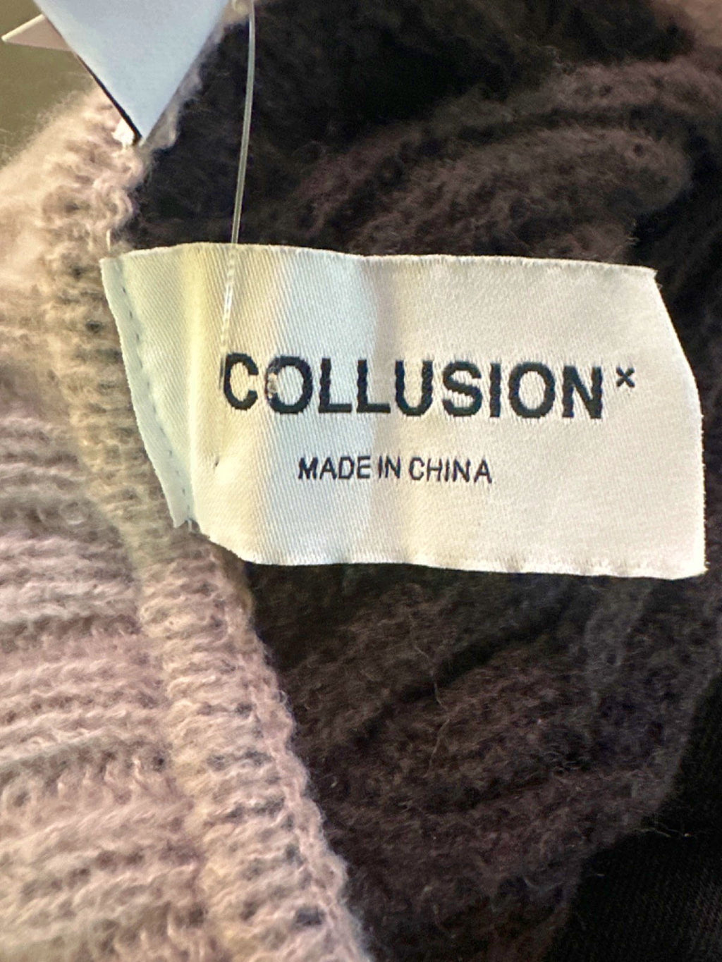 Collusion Brown and Beige Ribbed Knit Jumper UK S