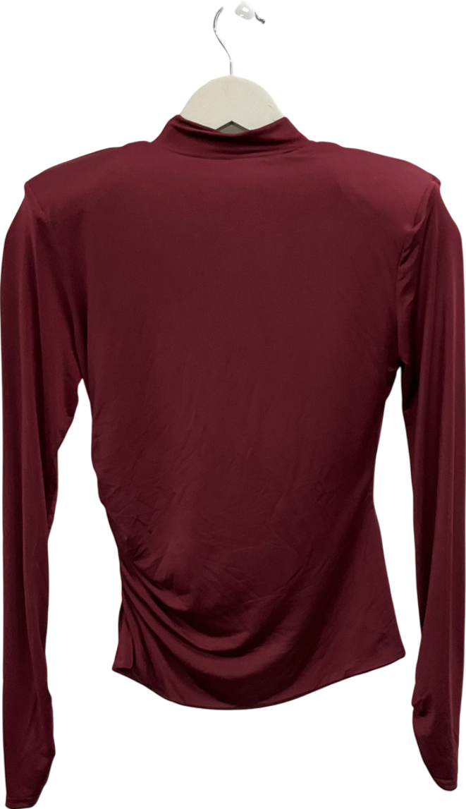 Noughts & Kisses Red Elle Stretch Shoulder Pad Top UK M