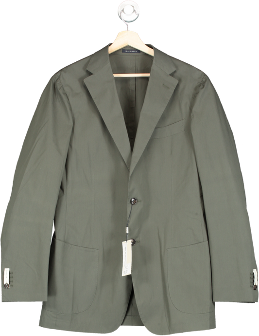 Suitsupply Mid Green Lazio Stretch Cotton  Blazer UK 42L