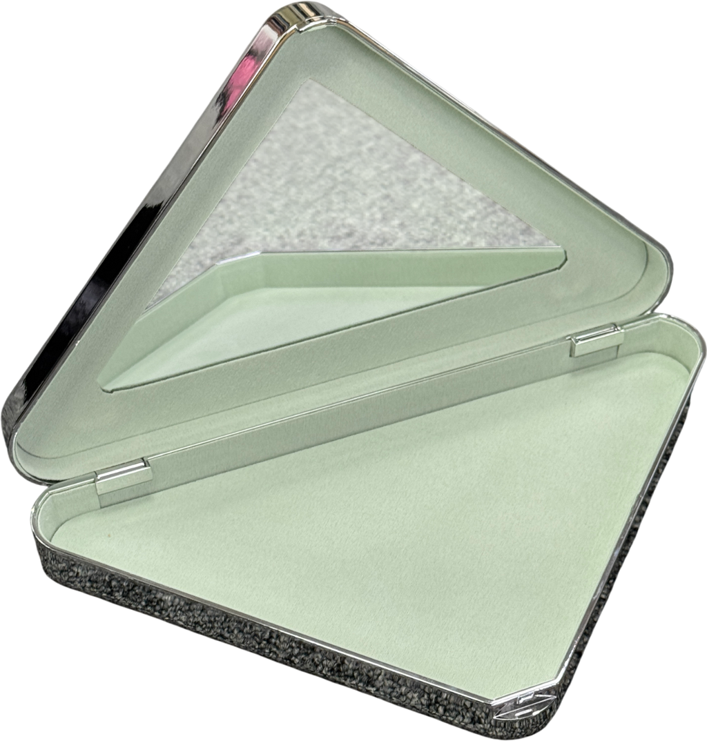 Prada Beauty Silver Metallic Triangle Clutch Bag