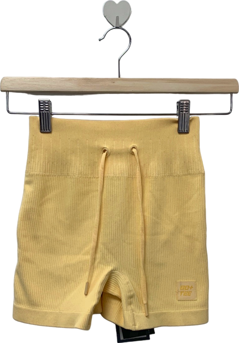 Bo+Tee Yellow Knit Ribbed High-Waisted Shorts XS
