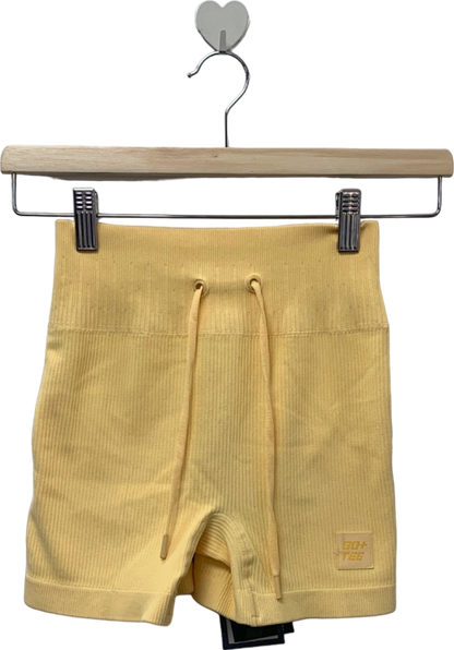 Bo+Tee Yellow Knit Ribbed High-Waisted Shorts XS