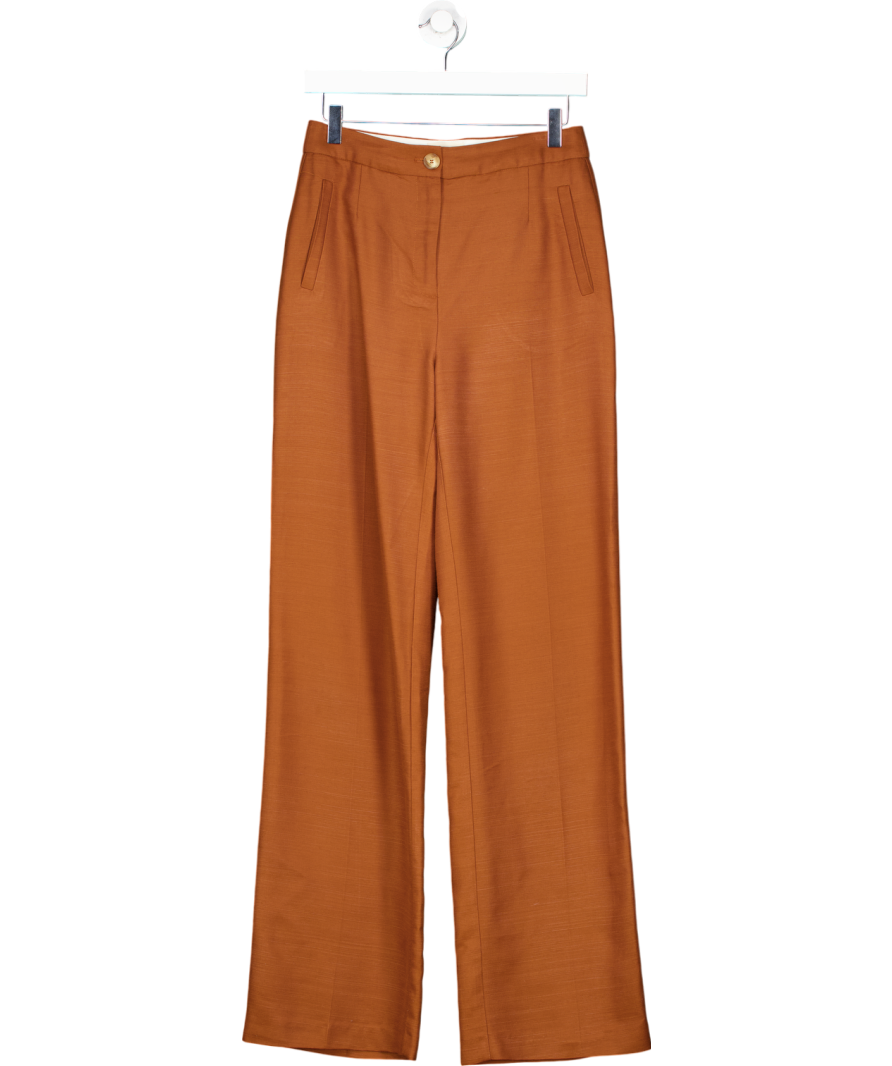 Sezane Brown Wide Leg Trouser UK 8
