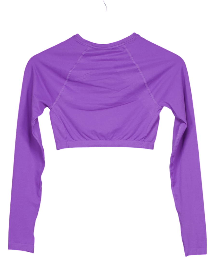 Oner Active Purple Effortless Seamless Long Sleeve Crop Top UK S