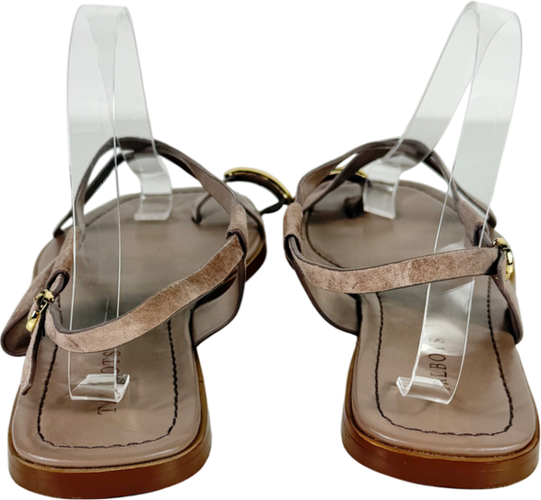 TALBOTS Brown Gena Ring Suede Sandal Color Branch UK 7.5 EU 40.5
