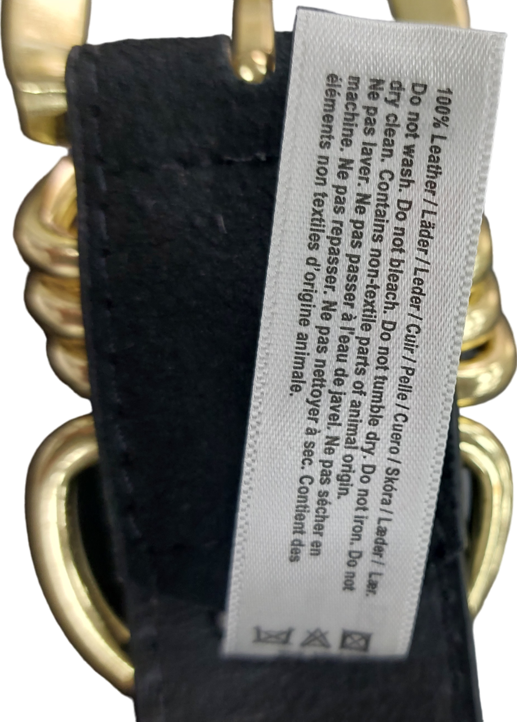 River Island Black Leather Buckle Belt UK S