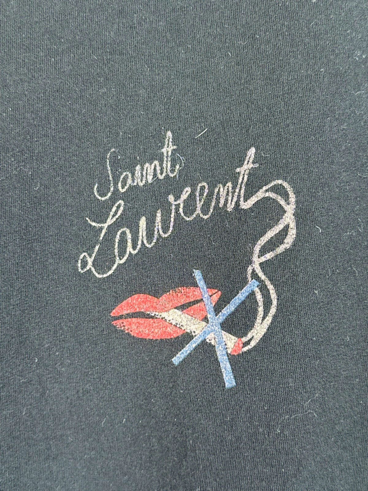 Saint Laurent Black Graphic Print T-Shirt XL