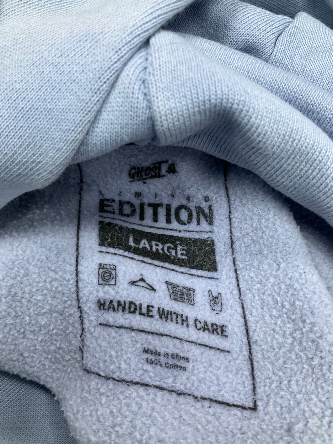 ghost Blue Classic Hoodie UK L