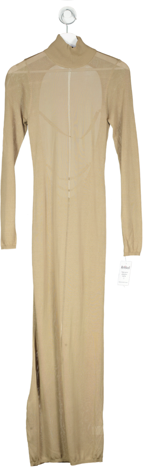 House of CB Beige Roberta Knit Midi Dress With Knickers UK M