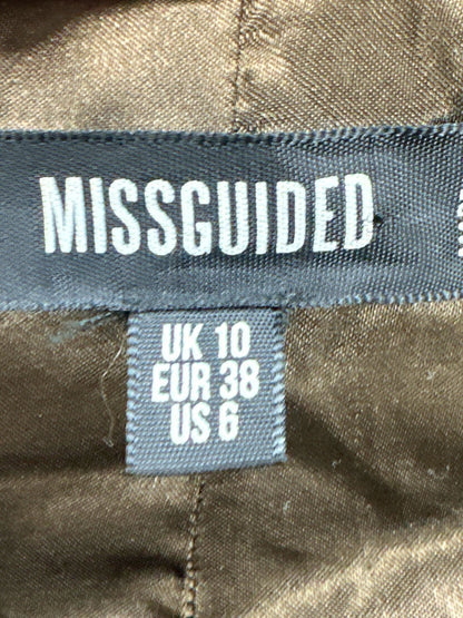 Missguided Brown Faux Fur Coat UK 10