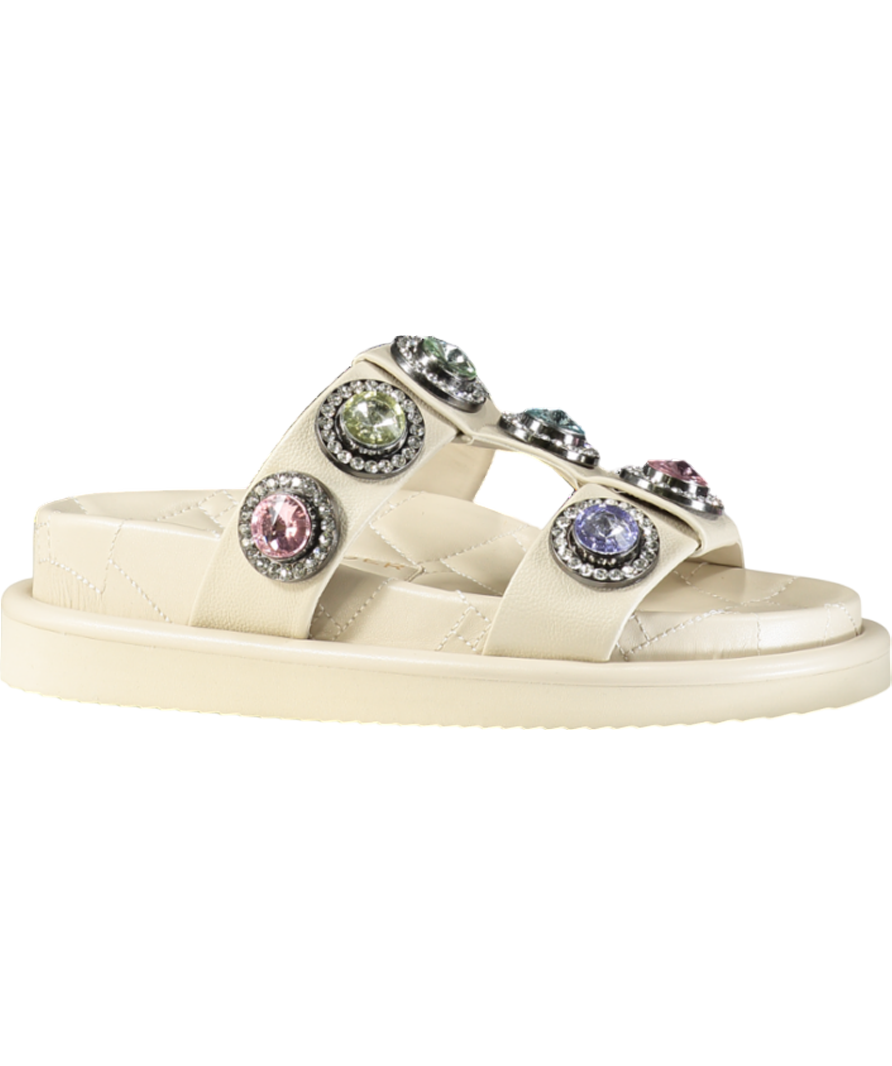 Kurt Geiger Cream Orson Crystal Sandals UK 4 EU 37 👠