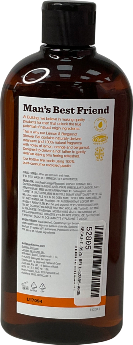 bull dog Lemon & Bergamot Shower Gel Lemon Bergamot 500ml