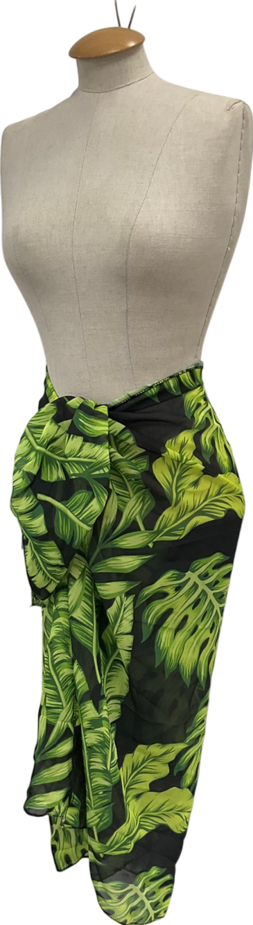 Green Palm Print Sarong One Size