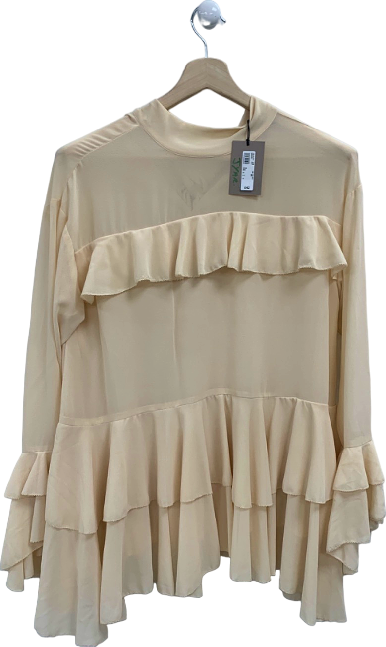 River Island Cream Ruffle Dress UK 6