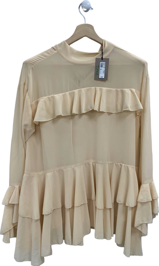 River Island Cream Ruffle Dress UK 6