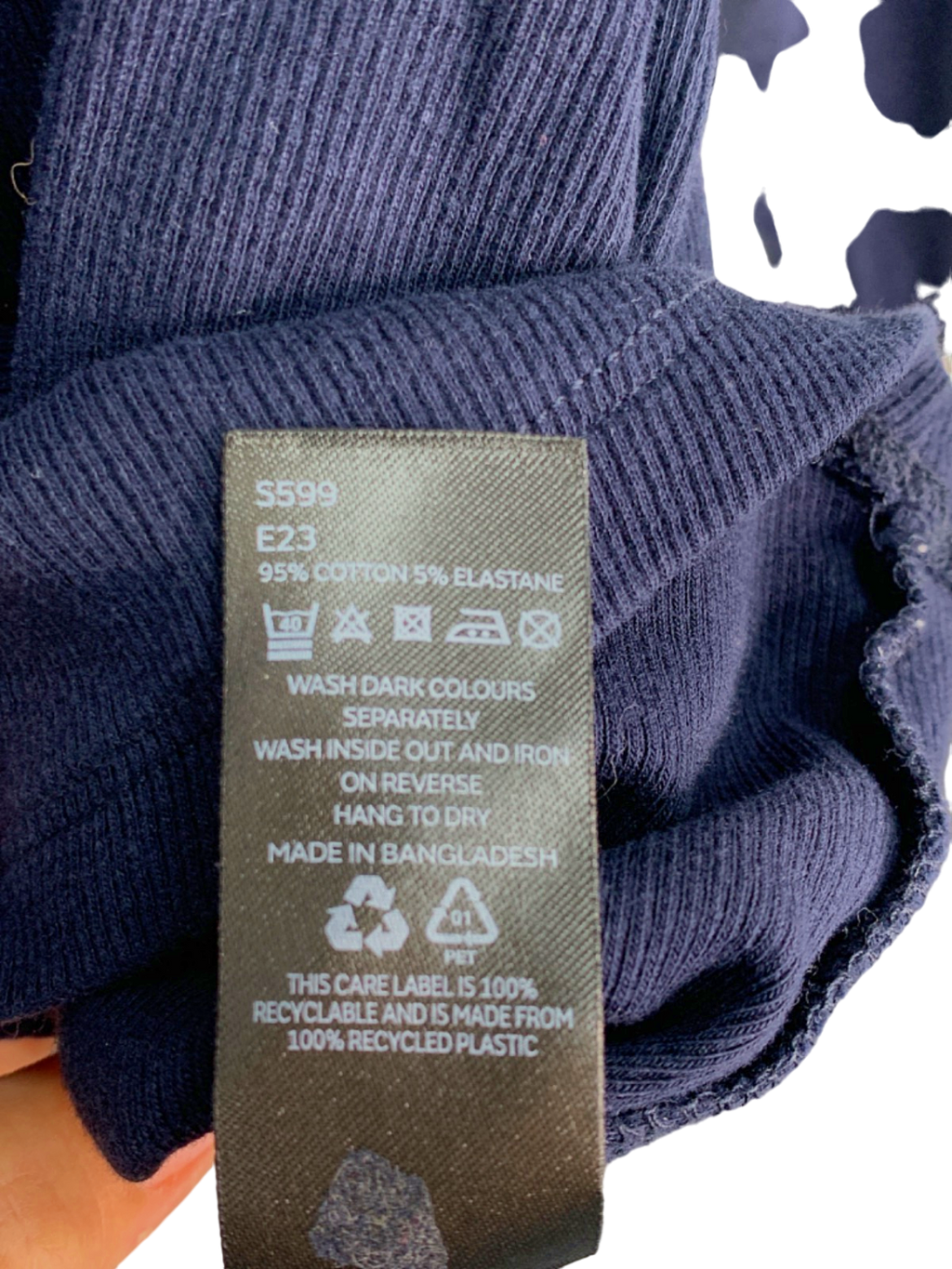 V by Very Navy Long Sleeve Top UK 20