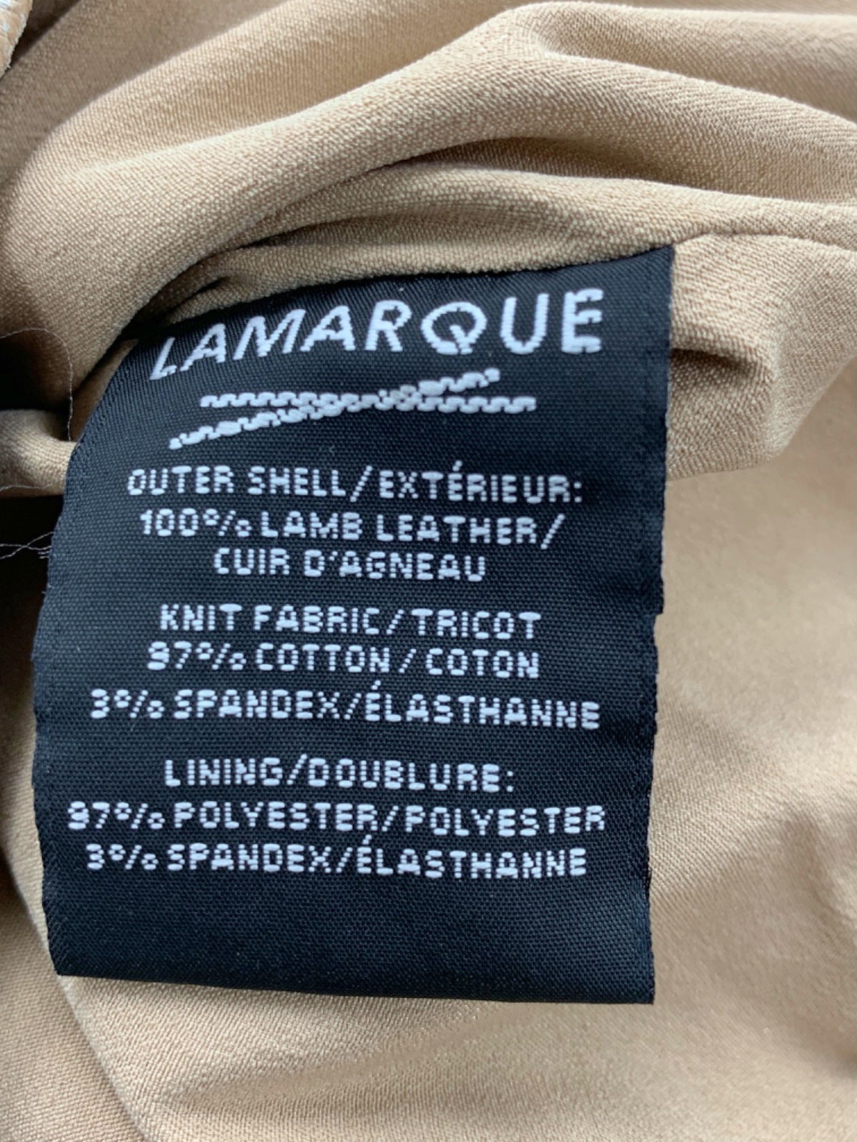 LaMarque Beige HIRA Leather Jacket UK M