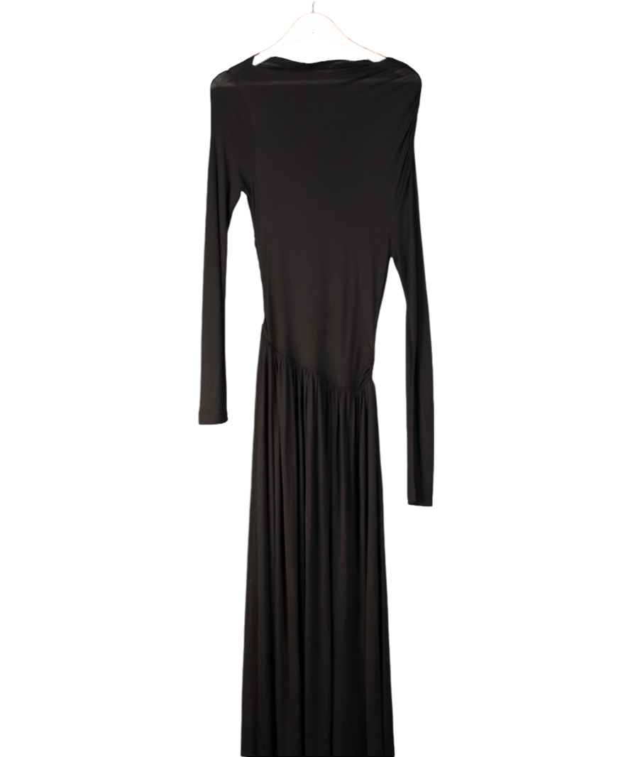 NINETY PERCENT Black Romy Draped Maxi Dress UK S