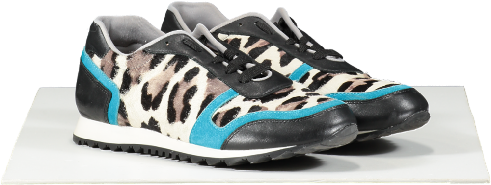 Gina Black Leopard Print Trainers UK 3 EU 36 👠