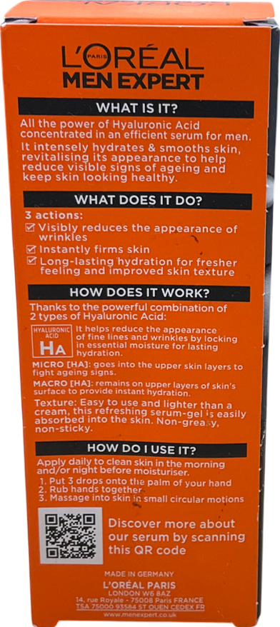 loreal Men Expert Power Age Hyaluronic Acid Serum 30ml