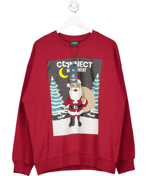 connect management Red Santa Crew-neck Sweater UK M