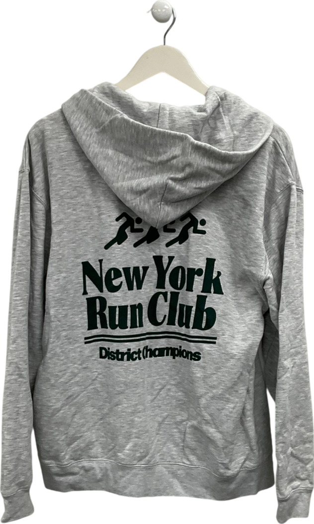 Independent Culture Club Grey Running Club Zip Through Hoodie UK L